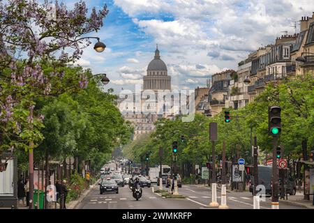 Paris, France - May 15, 2023: city skyline and Paris Pantheon Stock Photo