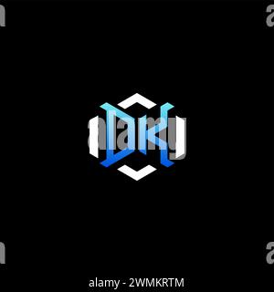 DK initial gaming concept ideas for esport team, twitch, streamer and gamer Stock Vector