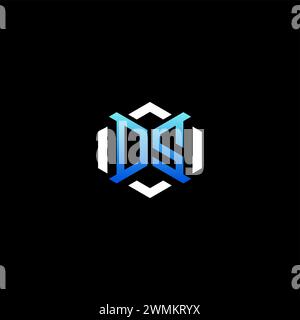 DS initial gaming concept ideas for esport team, twitch, streamer and gamer Stock Vector