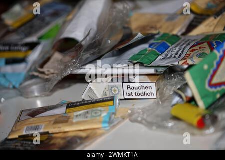 Rolling tobacco for making joints cigarettes close up background big size high quality printings Stock Photo