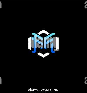 FF initial gaming concept ideas for esport team, twitch, streamer and gamer Stock Vector
