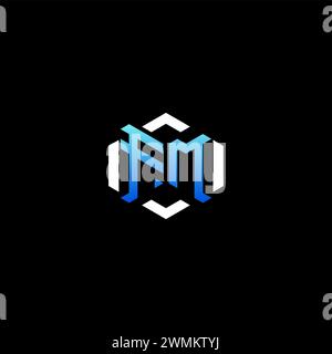 FM initial gaming concept ideas for esport team, twitch, streamer and gamer Stock Vector