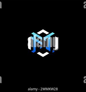 FT initial gaming concept ideas for esport team, twitch, streamer and gamer Stock Vector