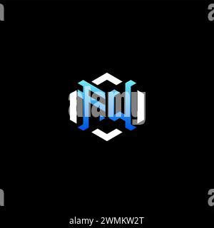 FW initial gaming concept ideas for esport team, twitch, streamer and gamer Stock Vector