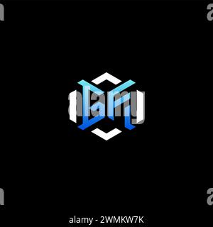 GF initial gaming concept ideas for esport team, twitch, streamer and gamer Stock Vector