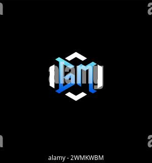 GM initial gaming concept ideas for esport team, twitch, streamer and gamer Stock Vector