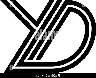 YD letter logo icon vector illustration design Stock Vector