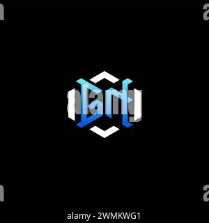 GN initial gaming concept ideas for esport team, twitch, streamer and gamer Stock Vector