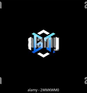 GT initial gaming concept ideas for esport team, twitch, streamer and gamer Stock Vector