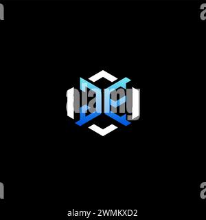JE initial gaming concept ideas for esport team, twitch, streamer and gamer Stock Vector