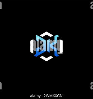 JK initial gaming concept ideas for esport team, twitch, streamer and gamer Stock Vector