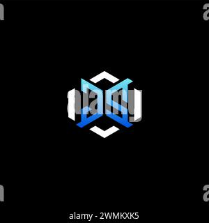 JS initial gaming concept ideas for esport team, twitch, streamer and gamer Stock Vector