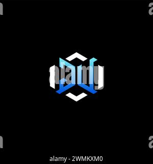 JU initial gaming concept ideas for esport team, twitch, streamer and gamer Stock Vector
