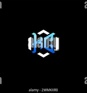 KC initial gaming concept ideas for esport team, twitch, streamer and gamer Stock Vector