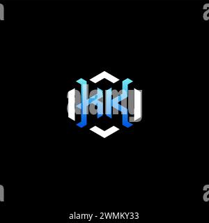 KK initial gaming concept ideas for esport team, twitch, streamer and gamer Stock Vector