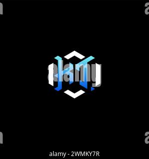 KT initial gaming concept ideas for esport team, twitch, streamer and gamer Stock Vector