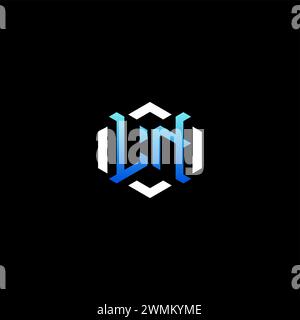 LN initial gaming concept ideas for esport team, twitch, streamer and gamer Stock Vector