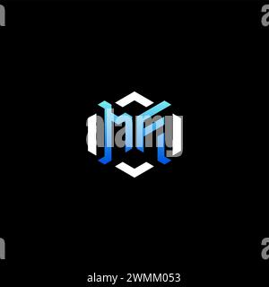 MF initial gaming concept ideas for esport team, twitch, streamer and gamer Stock Vector
