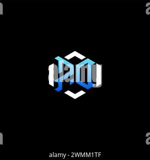 PD initial gaming concept ideas for esport team, twitch, streamer and gamer Stock Vector