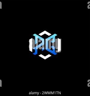 PC initial gaming concept ideas for esport team, twitch, streamer and gamer Stock Vector