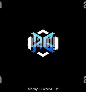 PG initial gaming concept ideas for esport team, twitch, streamer and gamer Stock Vector