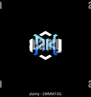 PK initial gaming concept ideas for esport team, twitch, streamer and gamer Stock Vector