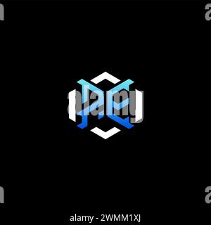 PE initial gaming concept ideas for esport team, twitch, streamer and gamer Stock Vector