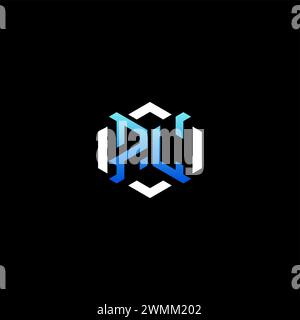 PL initial gaming concept ideas for esport team, twitch, streamer and gamer Stock Vector