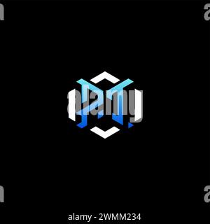 PT initial gaming concept ideas for esport team, twitch, streamer and gamer Stock Vector