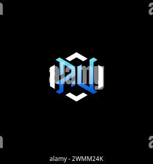 PU initial gaming concept ideas for esport team, twitch, streamer and gamer Stock Vector