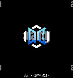 QC initial gaming concept ideas for esport team, twitch, streamer and gamer Stock Vector