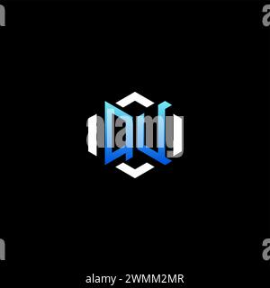QU initial gaming concept ideas for esport team, twitch, streamer and gamer Stock Vector