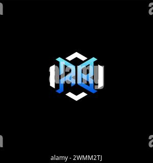 RB initial gaming concept ideas for esport team, twitch, streamer and gamer Stock Vector