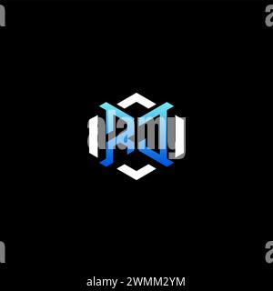RJ initial gaming concept ideas for esport team, twitch, streamer and gamer Stock Vector