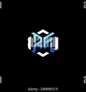 RF initial gaming concept ideas for esport team, twitch, streamer and gamer Stock Vector