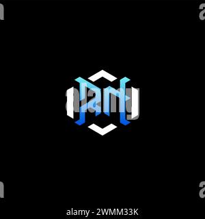 RN initial gaming concept ideas for esport team, twitch, streamer and gamer Stock Vector