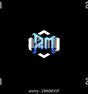 RM initial gaming concept ideas for esport team, twitch, streamer and gamer Stock Vector