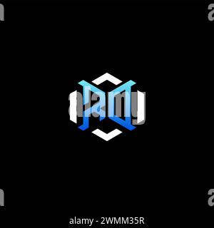 RO initial gaming concept ideas for esport team, twitch, streamer and gamer Stock Vector