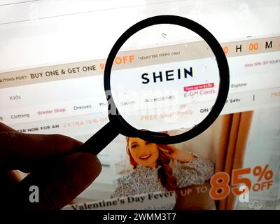 SUQIAN, CHINA - FEBRUARY 26, 2024 - Illustration Shein considering a London IPO instead, Suqian, Jiangsu, China, February 27, 2024. Stock Photo