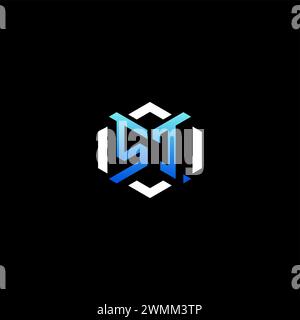 ST initial gaming concept ideas for esport team, twitch, streamer and gamer Stock Vector