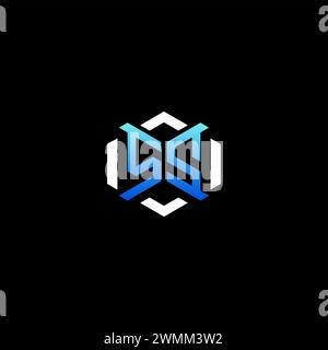 SS initial gaming concept ideas for esport team, twitch, streamer and gamer Stock Vector