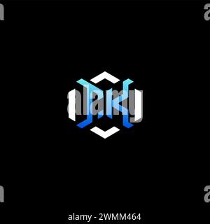 TK initial gaming concept ideas for esport team, twitch, streamer and gamer Stock Vector