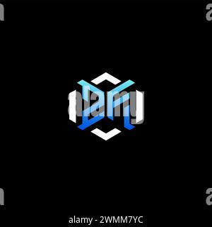 ZF initial gaming concept ideas for esport team, twitch, streamer and gamer Stock Vector