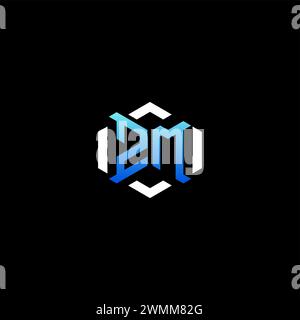 ZM initial gaming concept ideas for esport team, twitch, streamer and gamer Stock Vector