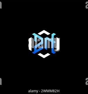 ZN initial gaming concept ideas for esport team, twitch, streamer and gamer Stock Vector