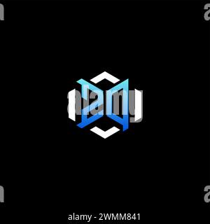 ZQ initial gaming concept ideas for esport team, twitch, streamer and gamer Stock Vector
