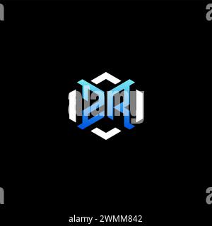 ZR initial gaming concept ideas for esport team, twitch, streamer and gamer Stock Vector