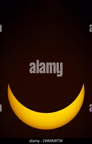 Partial Solar Eclipse. The Moon passes between Earth and the Sun. The view of the Sun during Partial Solar Eclipse. Elements of this image furnished b Stock Photo