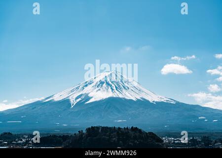Mount Fuji with clear blue sky Stock Photo