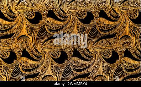 Luxury seamless golden wallpaper for background Stock Photo